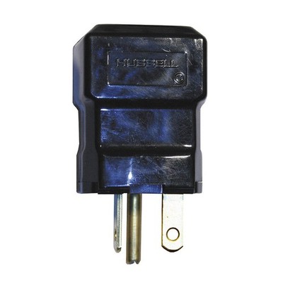 HUBBELL HBL5364VBK Straight Blade Plug,Black,20 A,Hng,5-20P 2LBW3