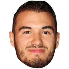 Mitchell Trubisky (Stubble) Celebrity Mask, Flat Card Face, Fancy Dress Mask