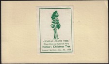 General Grant tree poster stamp Sanger CA, 1953. CHRISTMAS topical (11k74
