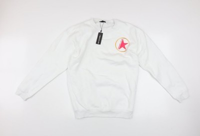 PrettyLittleThing Damen weißes kleines Sweatshirt mit Stern Logo