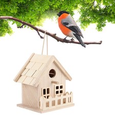   Wooden Bird House Nests Outdoor Hanging Birds Parrots Resting Breeding Box