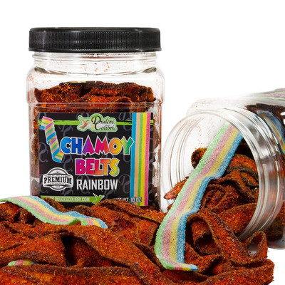 - Premium Rainbow Chamoy Belts | Dry Chamoy Coated Gummies | Mess Free | Handmad