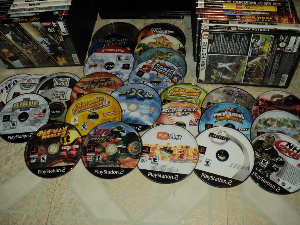 Playstation 2 PS2 Slim System Console Bundle Lot 82 Games WORKING READ ...