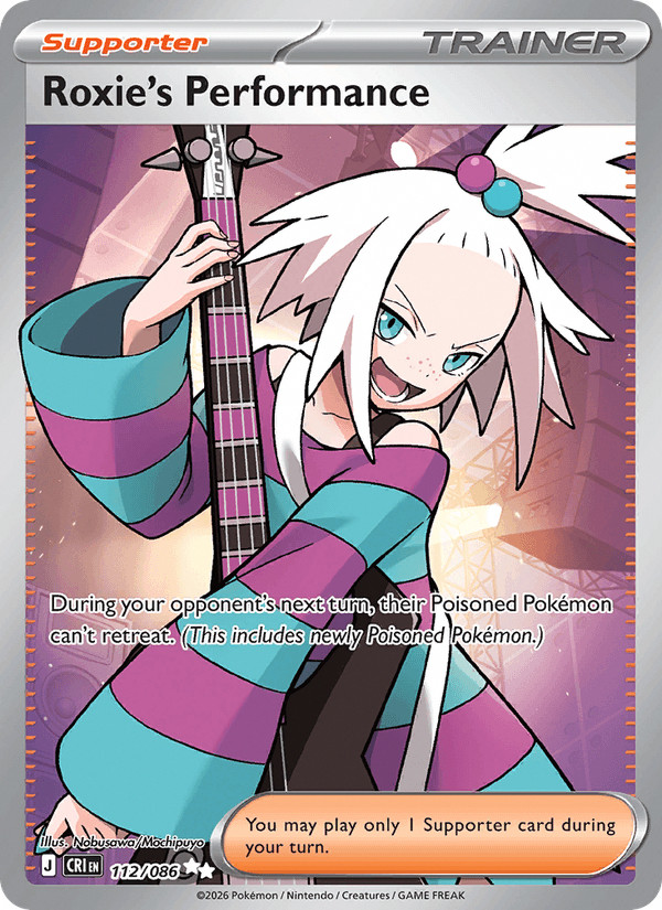 Roxie's Performance Chaos Rising 112/086 Ultra Rare Light Play Pokemon Card POD