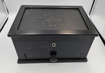 Harley-Davidson Black Wood Jewelry Box Valet Case Drawer Official Licensed
