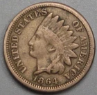 VF 1864 C/N Indian Head Penny. #71 z