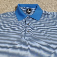FootJoy golf polo Short sleeve blue and white striped Size M Medium