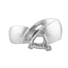 Semi Mount Trillion 7MM Solitaire Ring For Unisex 925 Sterling Silver