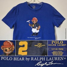Polo Bear by Ralph Lauren Player 2 Graphic Print on Royal Blue S T-Shirt