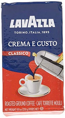 Lavazza Italian ''Crema e Gusto'' Ground Espresso (1 case = 20 x 8.8 oz bricks)