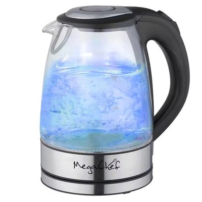 7 Cups 1.7 L Glass and Stainless Steel Electric Tea Kettle Auto Shut Off Kitchen
