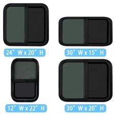 Aluminum RV Window 30/24/12"Wx 20/22/15"H w/Trim Ring & Screen Camper Trailer