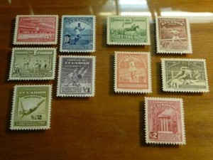 Ecuador Scott #377-81, C65-9  Mint Hinged VF Condition SKU# 31631