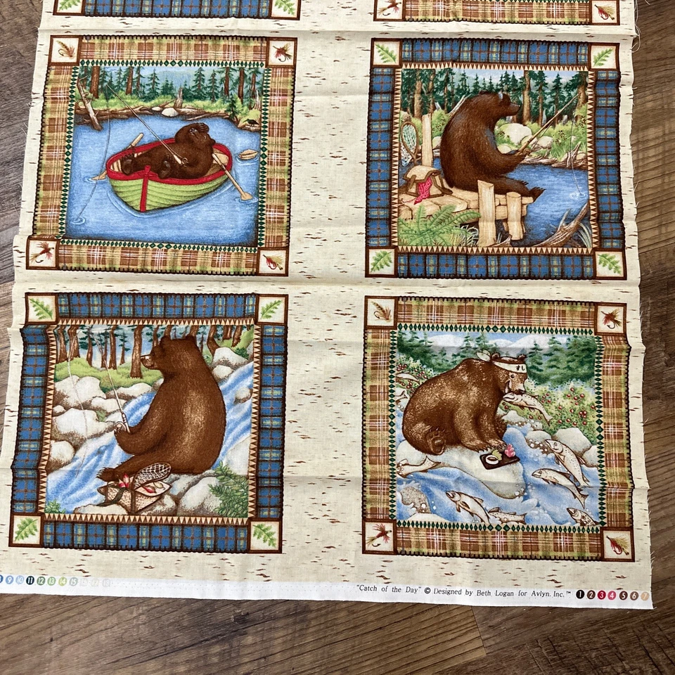 Panel de tela "Catch of the Day" algodón acolchado/tela colgante Foto 2 de 4