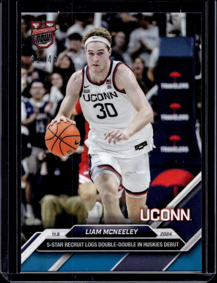 2024-25 Bowman U Now Topps #6 Liam McNeeley Blue Parallel Card #d /49