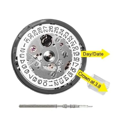 NH35 NH35A Automatic Mechanical Watch Movement at 3/3.8/6 White/Black Date Disc