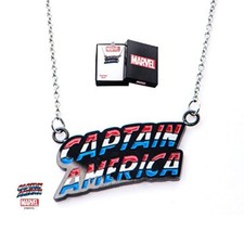 Captain America Lettering Stainless Steel Pendant Necklace With Gift Box