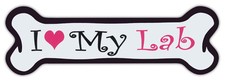 Pink Dog Bone Shaped Magnets: I Love My Lab Labrador Retriever  Cars, Trucks