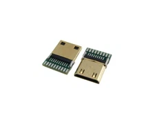 HDMI Male Connector Plug Breakout Board 19P Solder Pad Type-C  - Pack of 2