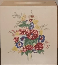 Vintage Square Shabby Wooden Tissue Box Cover Floral NWT Springs