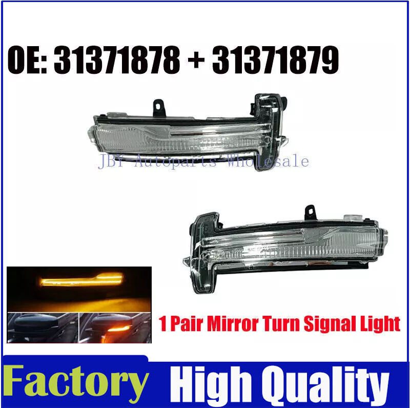 2Pcs Front Left Right LED Mirror Turn Signal Lamp Light For VOLVO XC60 2014-2017