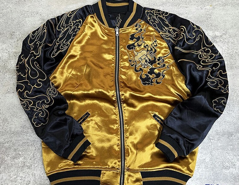 Sukajan ONE PIECE Sanji Reversible GOLD BLACK 242006 Sukajan ONE PIECE Sanji Reversible GOLD BLACK 242006