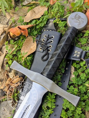 Hand forged double edge Medieval Longsword 1075 carbon steel and scabbard