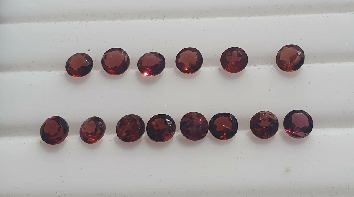 Collana Gemme Granato Rosso Scuro 3 Righe 4x6mm Sfaccettata - Foto 3