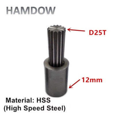 D15T Servo Rotary Broach Punch Tool 12mm Shank Spline Cutter Bit