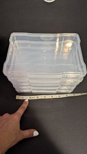 5ct Clear Plastic Photo Snap Closure Storage Boxes