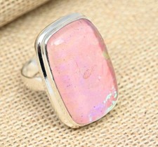 Pink Triplet Opal Gemstone 925 Sterling Silver Ring Handmade Jewelry For Women
