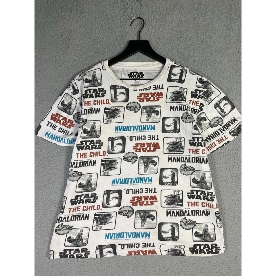 Camiseta Star Wars Mandalorian The Child Gráfica Estampado Completo Unisex XL Blanca Foto 2 de 4
