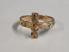RI4 14k Yellow Gold Jesus Crucifix Ring 2.3 Grams Size 6.5
