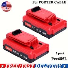2 Pack 20Volt 3.0Ah Lithium-Ion Battery For Porter Cable 20V Max PCC680L PCC685l