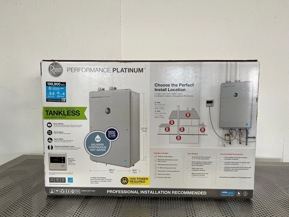 Rheem ECOH200DVLN-2 200,000 BTU Indoor Tankless Water Heater Natural Gas  120V | eBay
