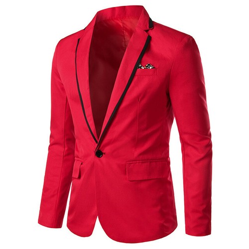 giacca smoking uomo elegante rosso nero morbido bottone slim uomo 1136 |  eBay