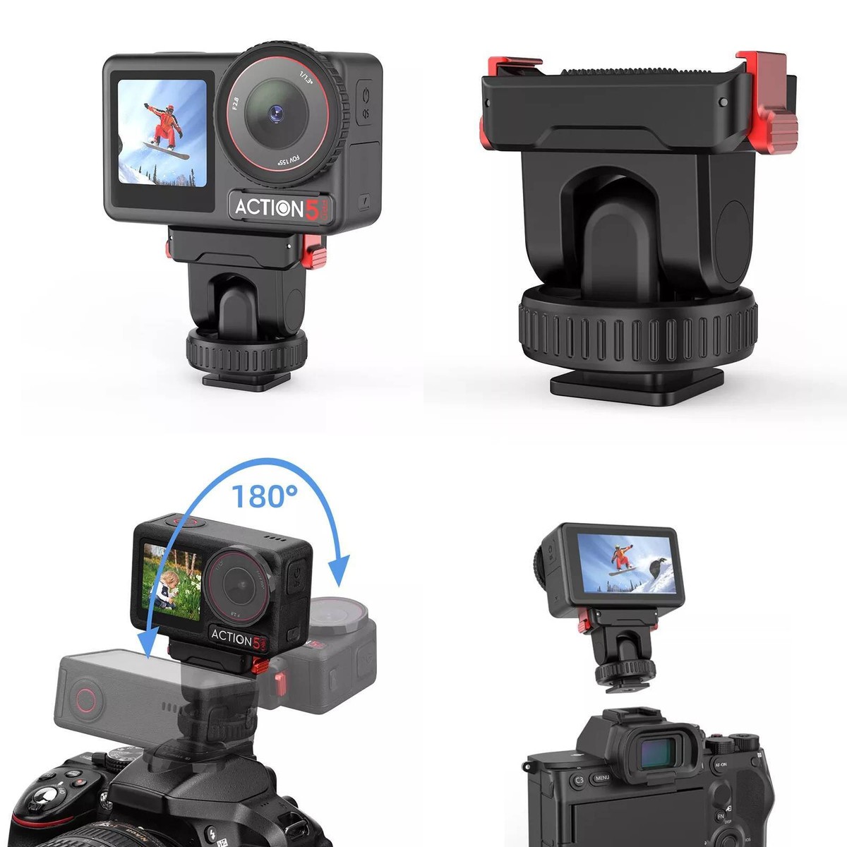 For DJI Osmo Action 5pro/4/3 Cold Shoe Gimbal Adapter Camera Mount Quick  Release