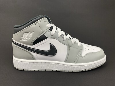 Nike Air Jordan 1 Mid Light Smoke Grey Anthracite GS 6Y 38,5 Sneaker Schuhe OVP
