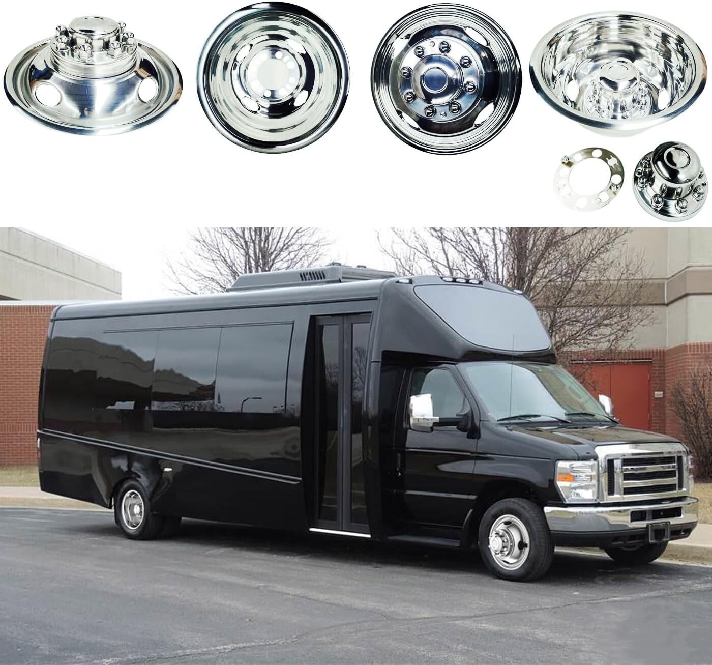 200821 Ford Transit E350 E450 Van Bolt On 16" Dual Wheel Simulators Dually Rim eBay