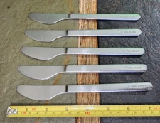 LOT OF 5 MID CENTURY STYLE EVA AIR AIRLINES ✈️ STAINLESS LUNCHEON/ MEAL KNIVES 
