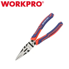 WORKPRO Premium 8" Needle Nose Pliers Paper Clamp Precision Heavy-Duty CRV Steel