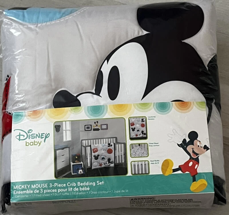 Disney Baby by NOJO "AMAZING MICKEY MOUSE" 3 piezas Juego de Cuna Edredón, Sábana, Volantes Foto 2 de 4