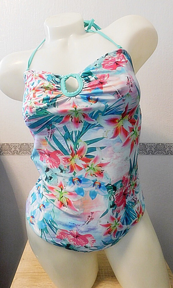 Hunkemöller Neckholder Badeanzug Gr.38 komplett gefüttert hoher Rücken