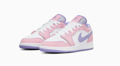 Air Jordan 1 SE Low Arctic Punch Pink White Purple CV9844-600 GS 5Y=Women's 6.5