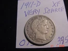 1911D VF+ Barber Quarter   Extremely scarce