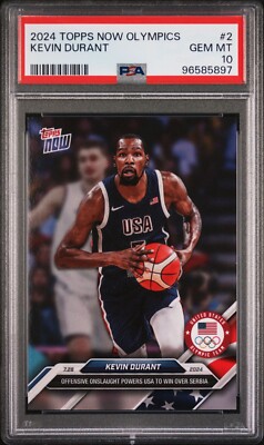 Kevin Durant 2024 Topps Now Olympic Games #2 MVP PSA 10 GEM MINT 