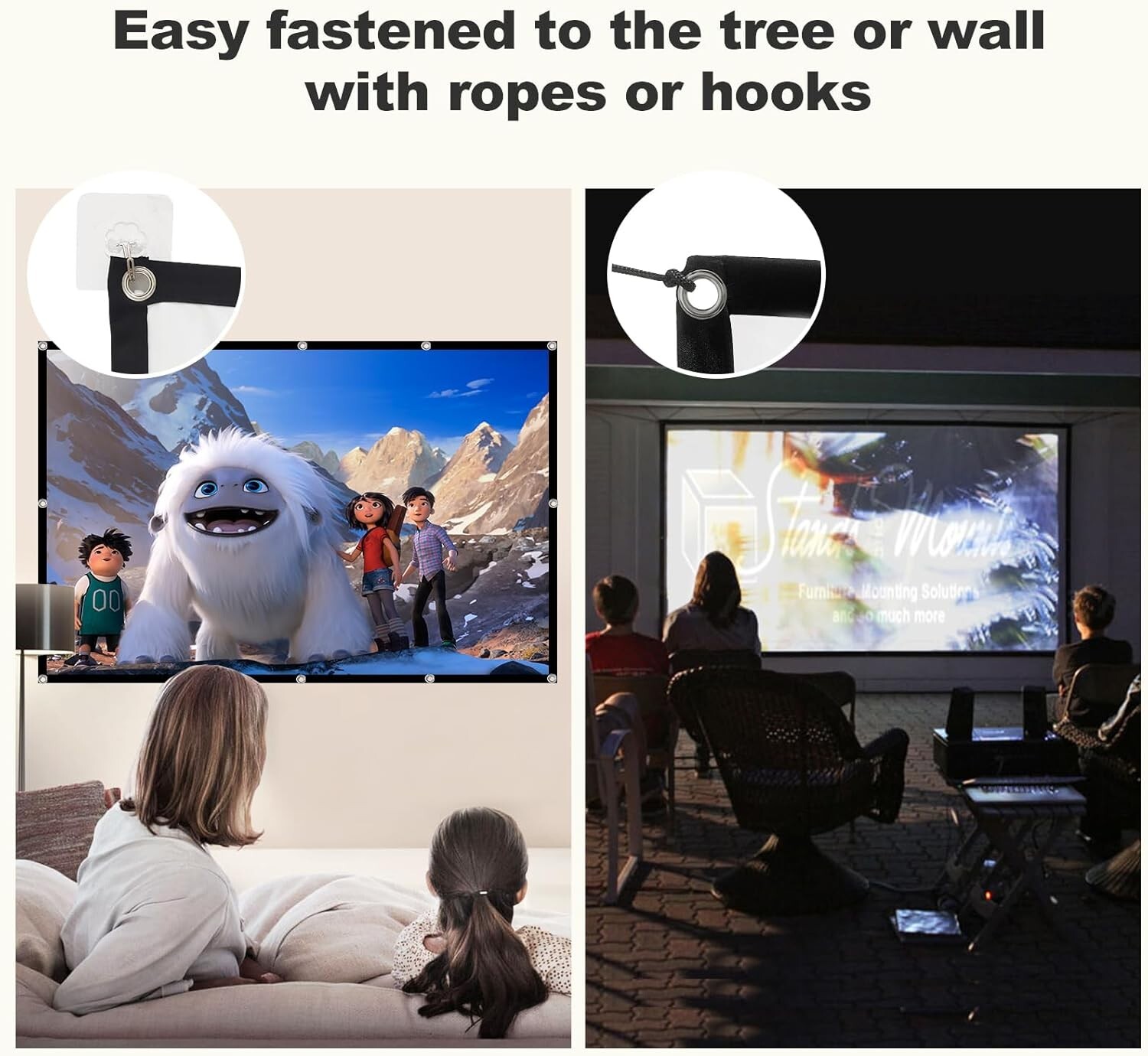 Easy-Install 150-Inch Foldable Movie Screen - 4K Clear Quality for Entertainment