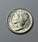 1918 Mercury Dime 10c Silver US Coin Fine/VF Full Bands FB