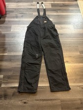 Carhartt R27 BLK Men  s Quilt-Lined Sandstone Cotton Bib Overalls Black