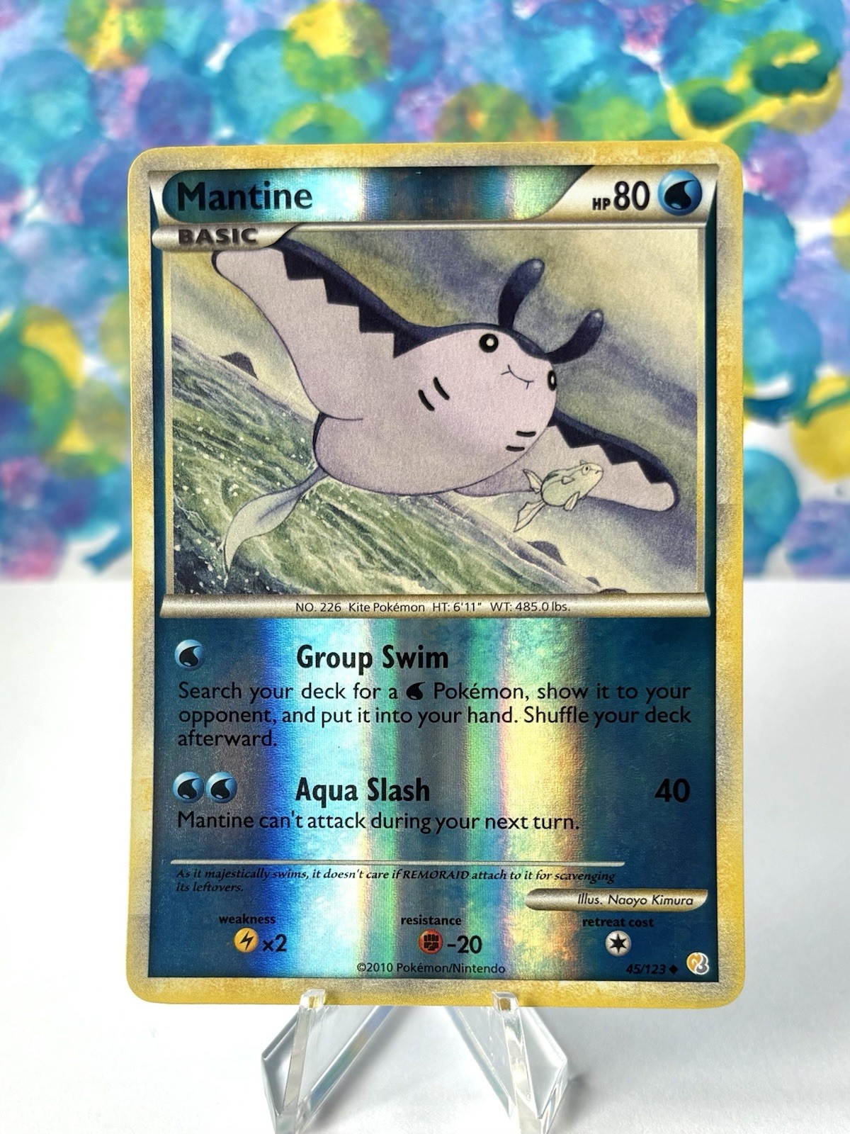 Pokémon TCG; Mantine 45/123 Heartgold & Soulsilver - Reverse Holo Uncommon - NM